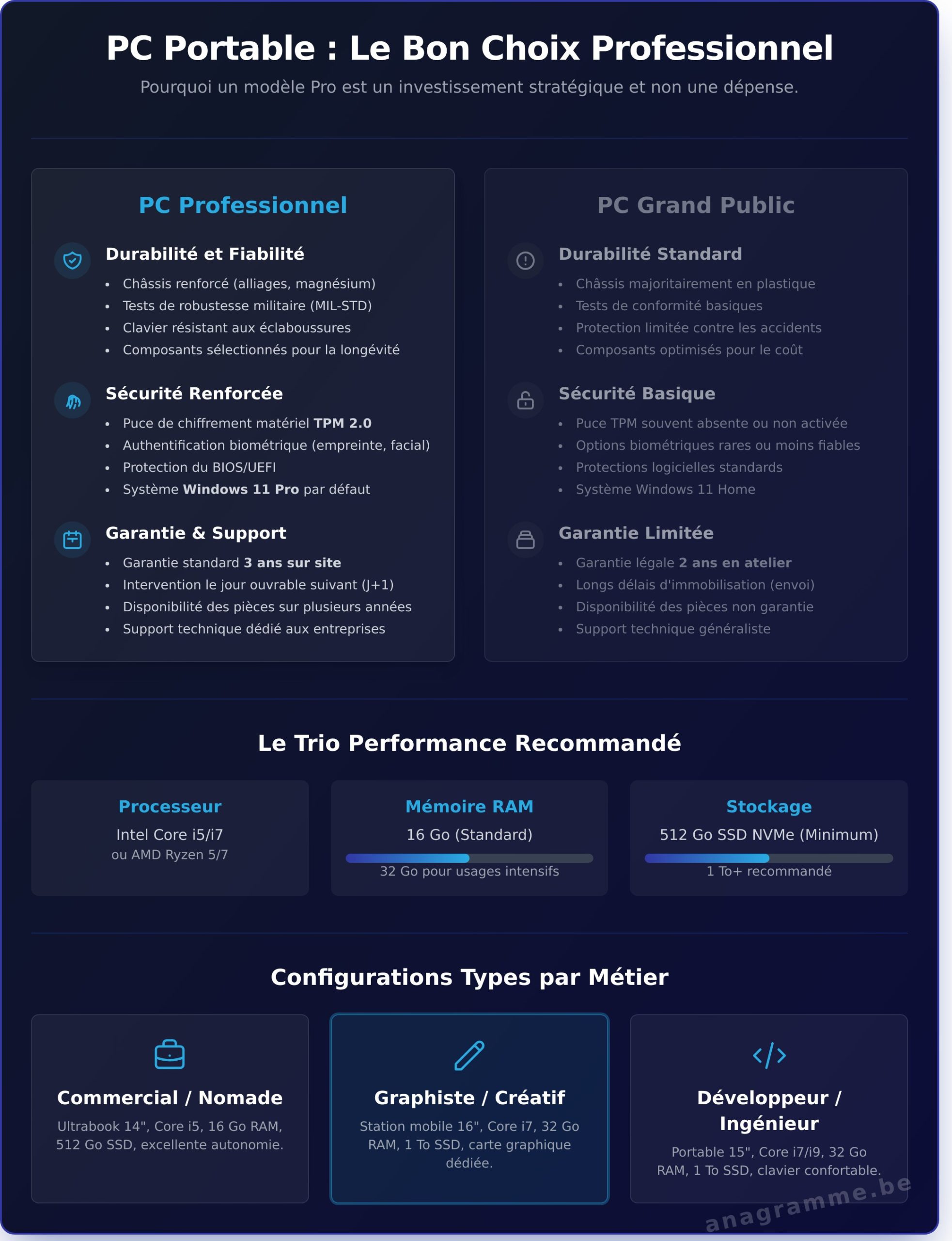 Achat PC Portable Professionnel : Le Guide Complet pour les Entreprises - Infographic